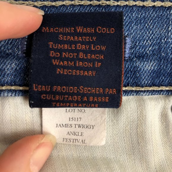 James Jeans Women's Size 26 James Twiggy Ankle Distressed Blue Skinny Jeans USA - Picture 13 of 13